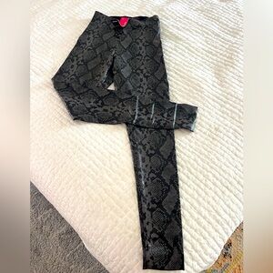 Commando Faux Leather Animal Legging, Size L, NWT